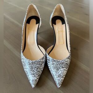 Christian Louboutin Iriza Shoes with Black Writing *Limited Edition*